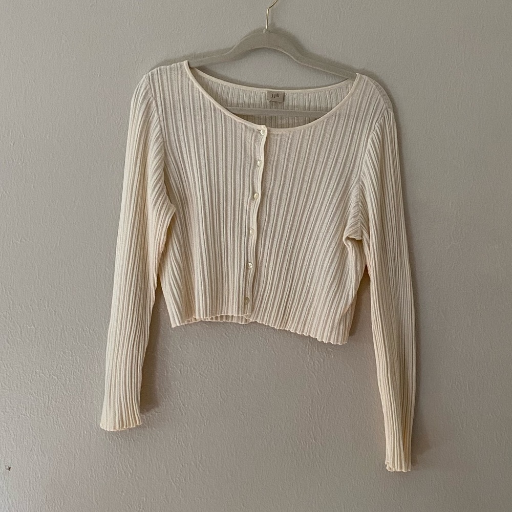 J. JILL textured cropped cardigan